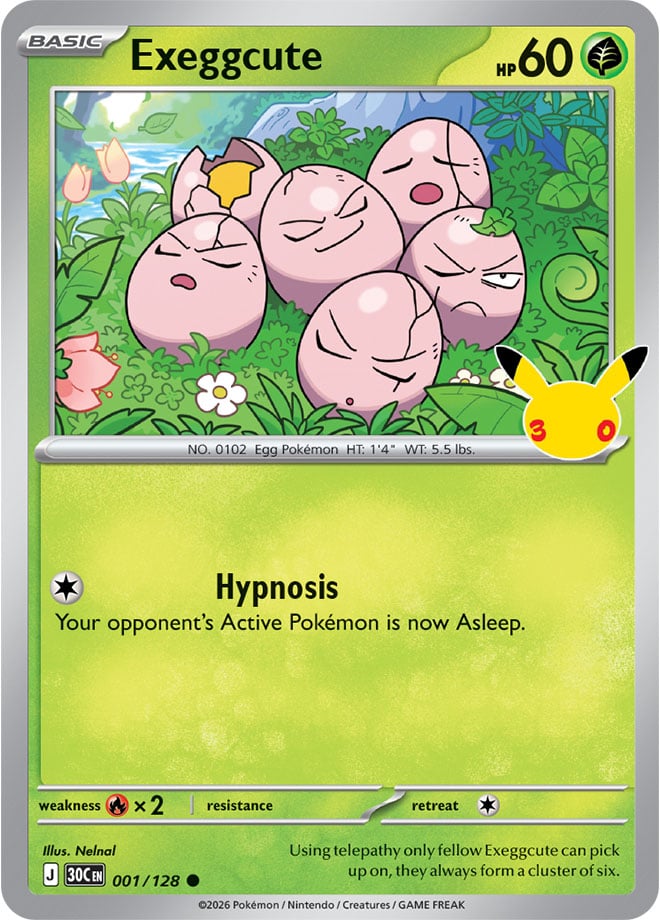 Exeggcute 001/128 - POKEMON: 30TH CELEBRATION - Pokemon Single Card
