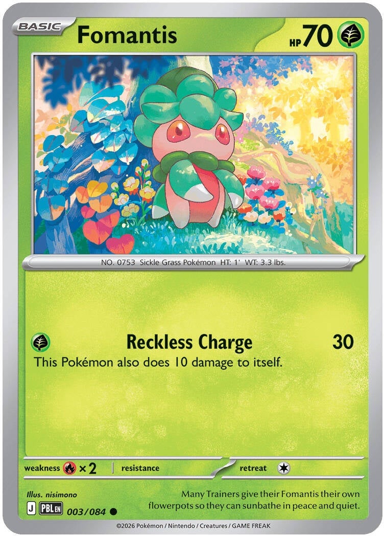 Fomantis 003/084 - POKEMON MEGA EVOLUTION: PITCH BLACK - Pokemon Single Card