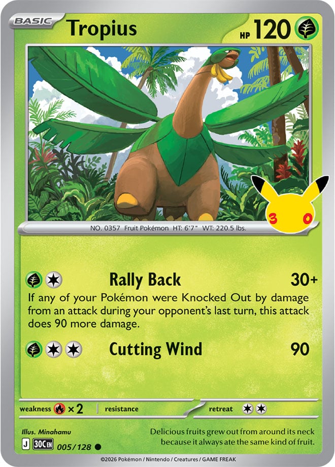 Tropius 005/128 - POKEMON: 30TH CELEBRATION - Pokemon Single Card