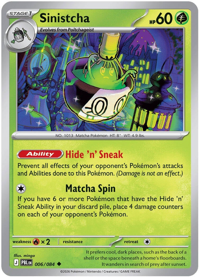 Sinitcha 006/084 - POKEMON MEGA EVOLUTION: PITCH BLACK - Pokemon Single Card