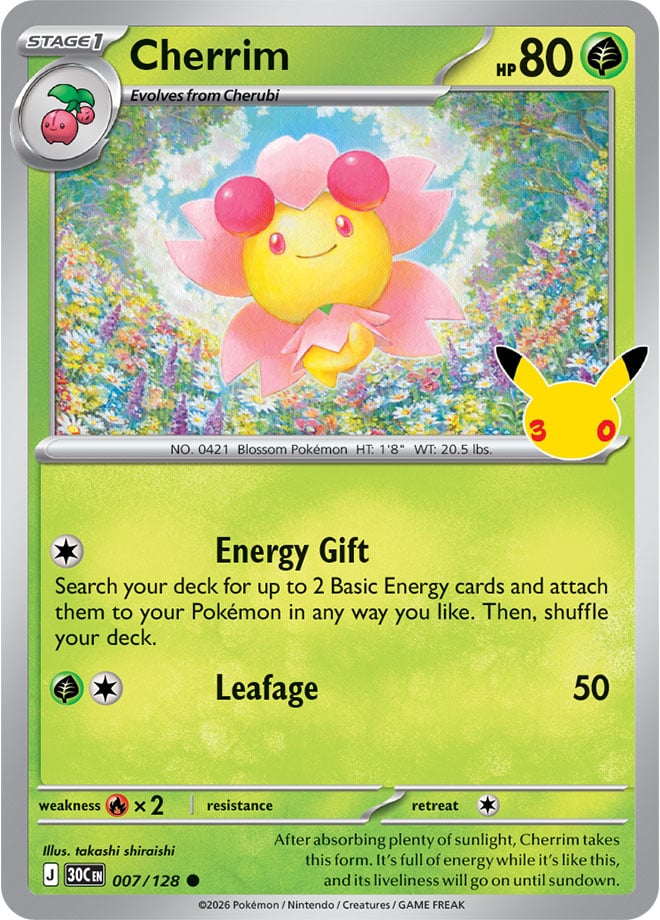 Cherrim 007/128 - POKEMON: 30TH CELEBRATION - Pokemon Single Card