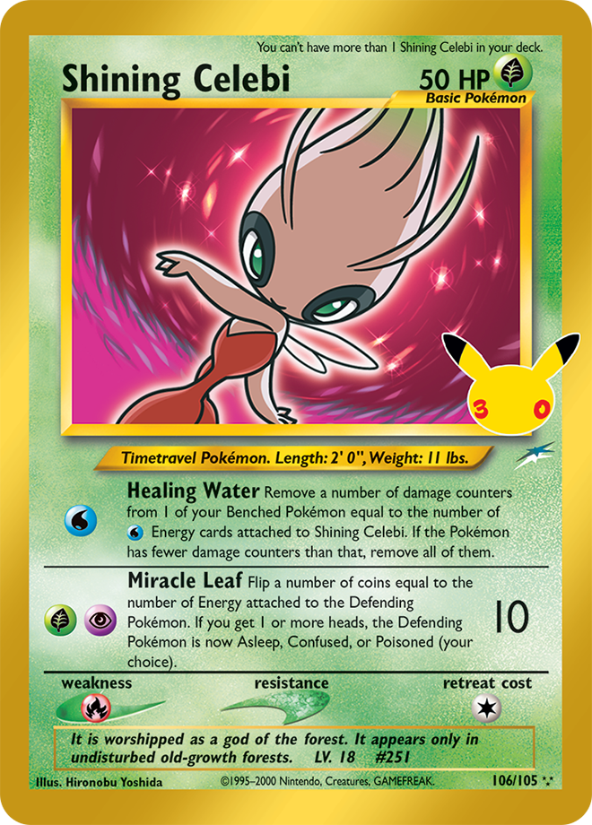Shining Celebi 106/105 - POKEMON: 30TH CELEBRATION: CLASSIC COLLECTION - Pokemon Single Card