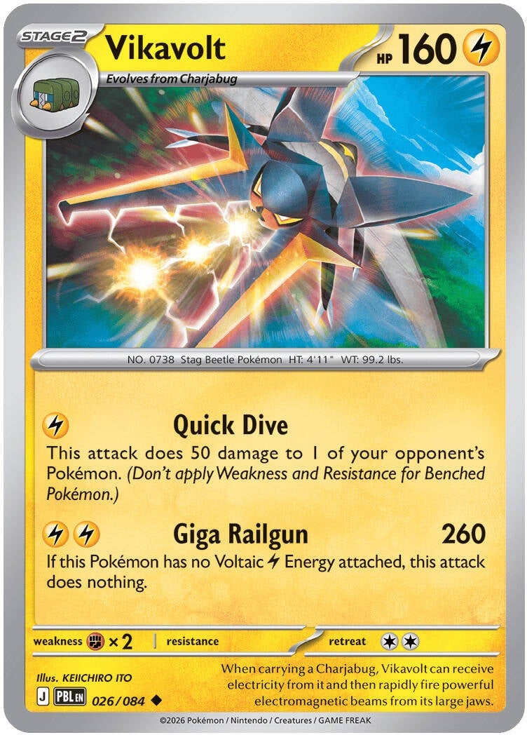 Vikavolt 026/084 - POKEMON MEGA EVOLUTION: PITCH BLACK - Pokemon Single Card