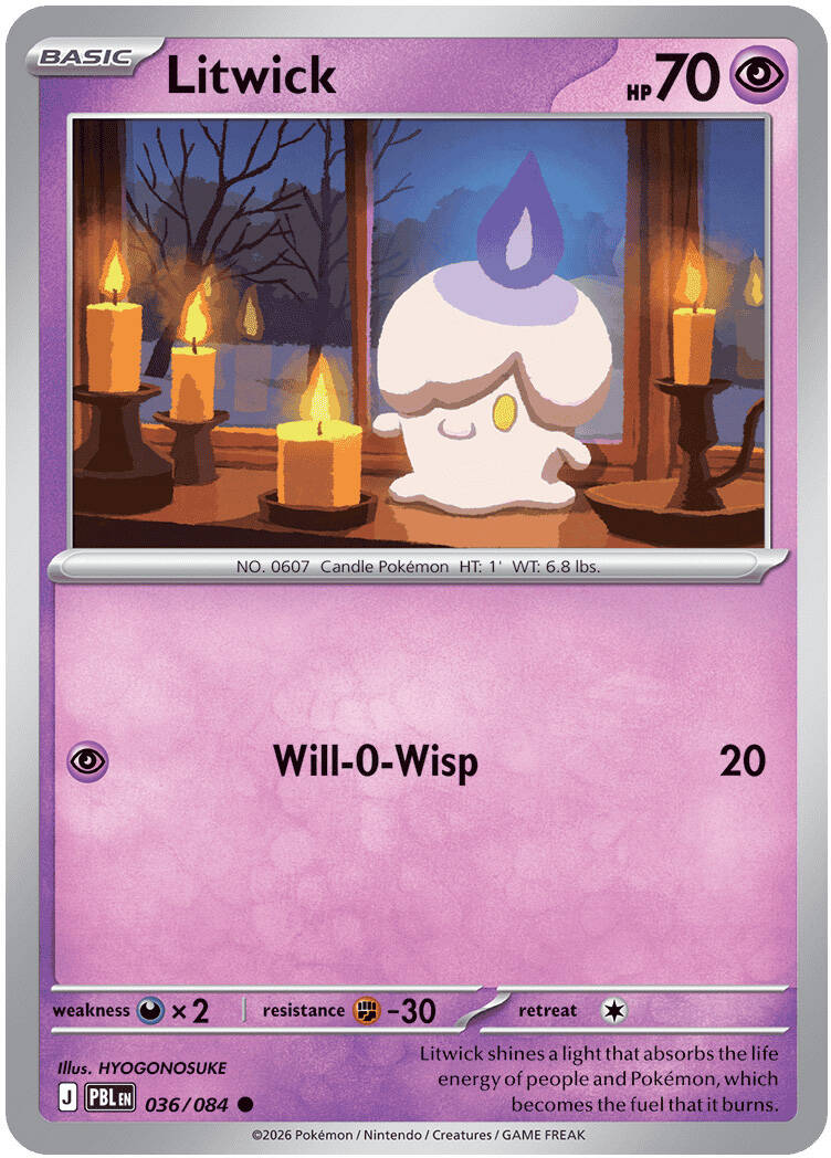 Litwick 036/084 - POKEMON MEGA EVOLUTION: PITCH BLACK - Pokemon Single Card