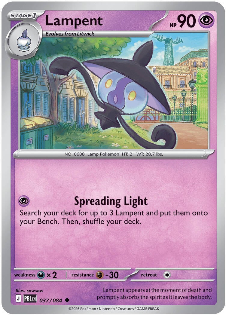 Lampent 037/084 - POKEMON MEGA EVOLUTION: PITCH BLACK - Pokemon Single Card