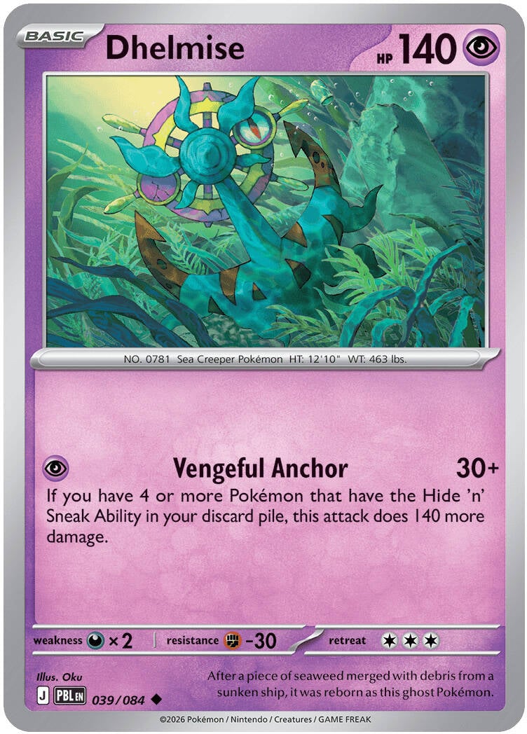 Dhelmise 039/084 - POKEMON MEGA EVOLUTION: PITCH BLACK - Pokemon Single Card