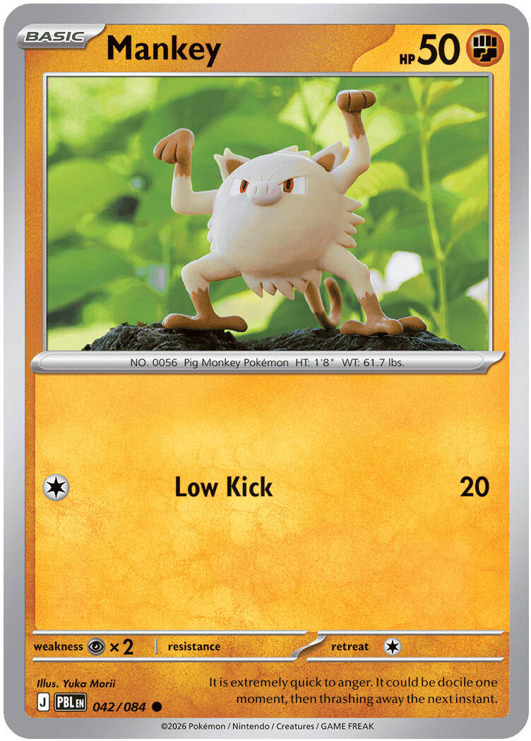 Mankey 042/084 - POKEMON MEGA EVOLUTION: PITCH BLACK - Pokemon Single Card