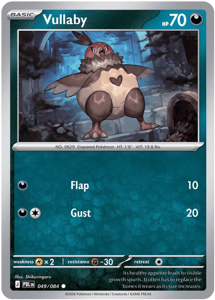 Vullaby 049/084 - POKEMON MEGA EVOLUTION: PITCH BLACK - Pokemon Single Card