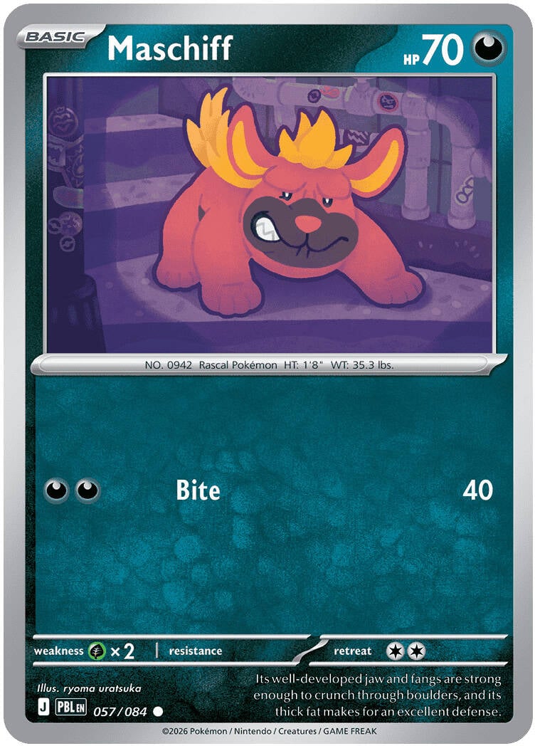 Maschiff 057/084 - POKEMON MEGA EVOLUTION: PITCH BLACK - Pokemon Single Card