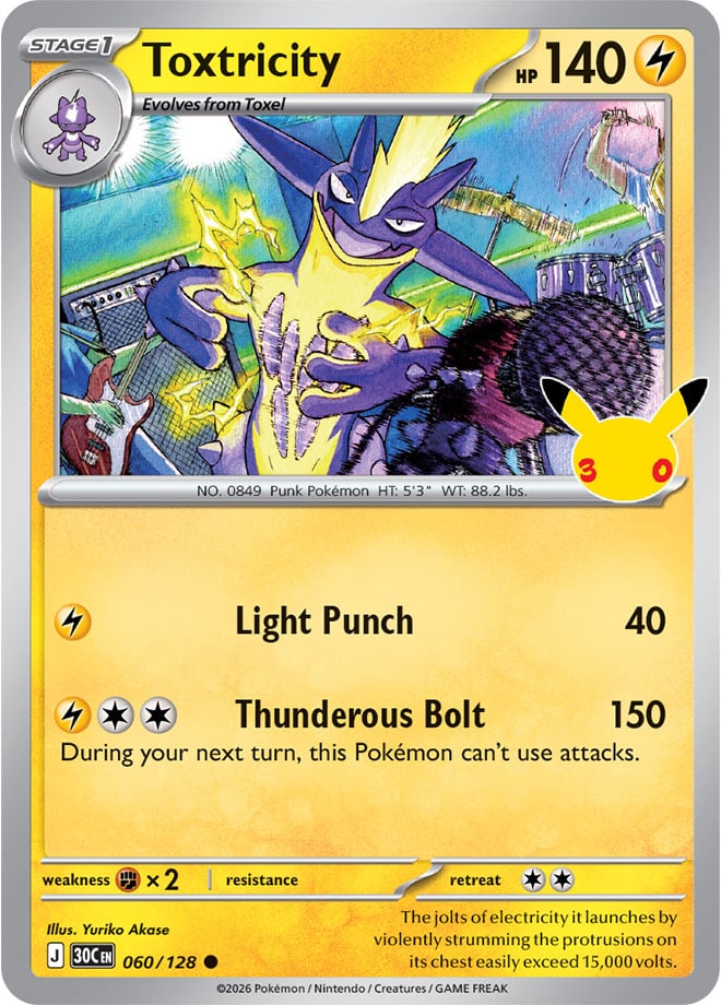 Toxtricity 060/128 - POKEMON: 30TH CELEBRATION - Pokemon Single Card