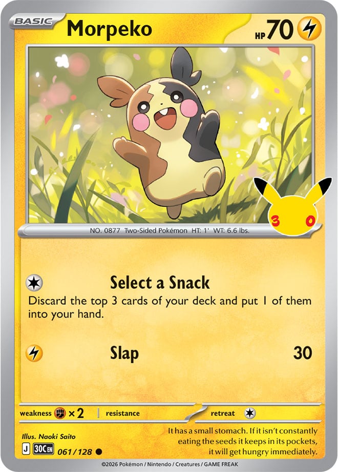 Morpeko 061/128 - POKEMON: 30TH CELEBRATION - Pokemon Single Card