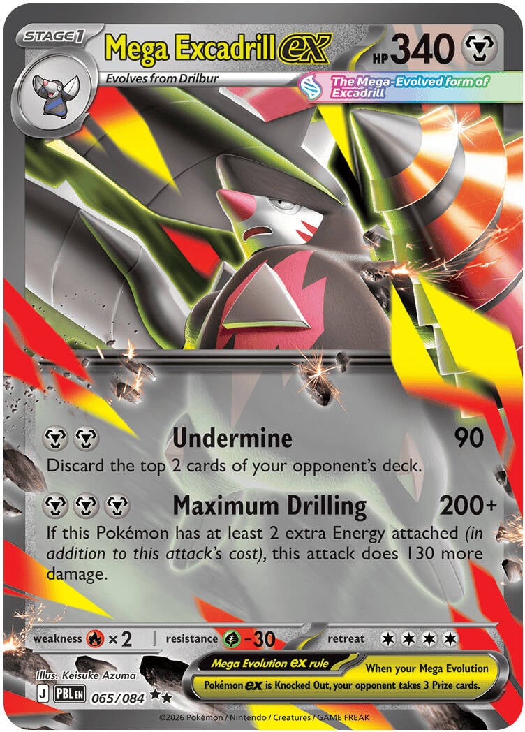 Mega Excadrill ex 065/084- POKEMON MEGA EVOLUTION: PITCH BLACK - Pokemon Single Card