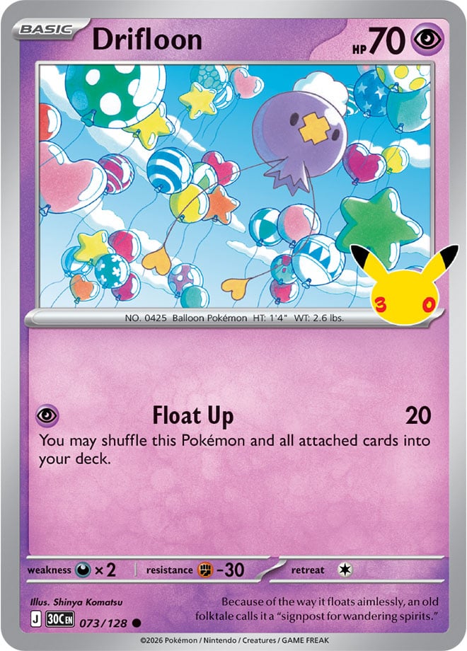 Drifloon 073/128 - POKEMON: 30TH CELEBRATION - Pokemon Single Card