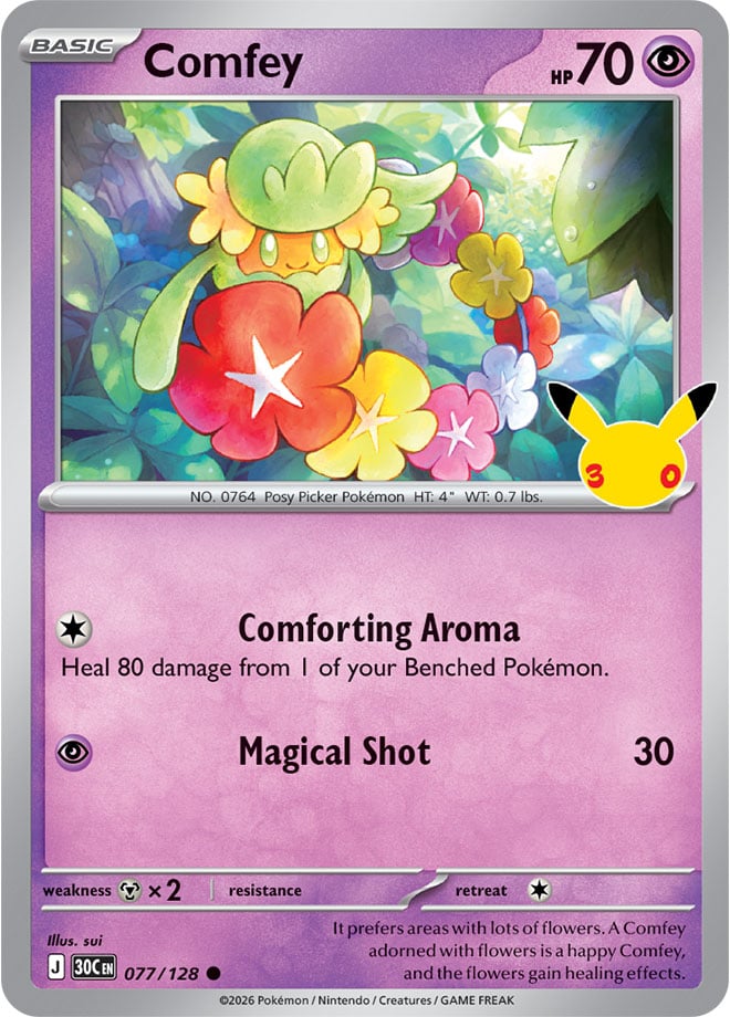 Comfey 077/128 - POKEMON: 30TH CELEBRATION - Pokemon Single Card