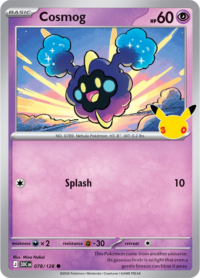 Cosmog 078/128 - POKEMON: 30TH CELEBRATION - Pokemon Single Card