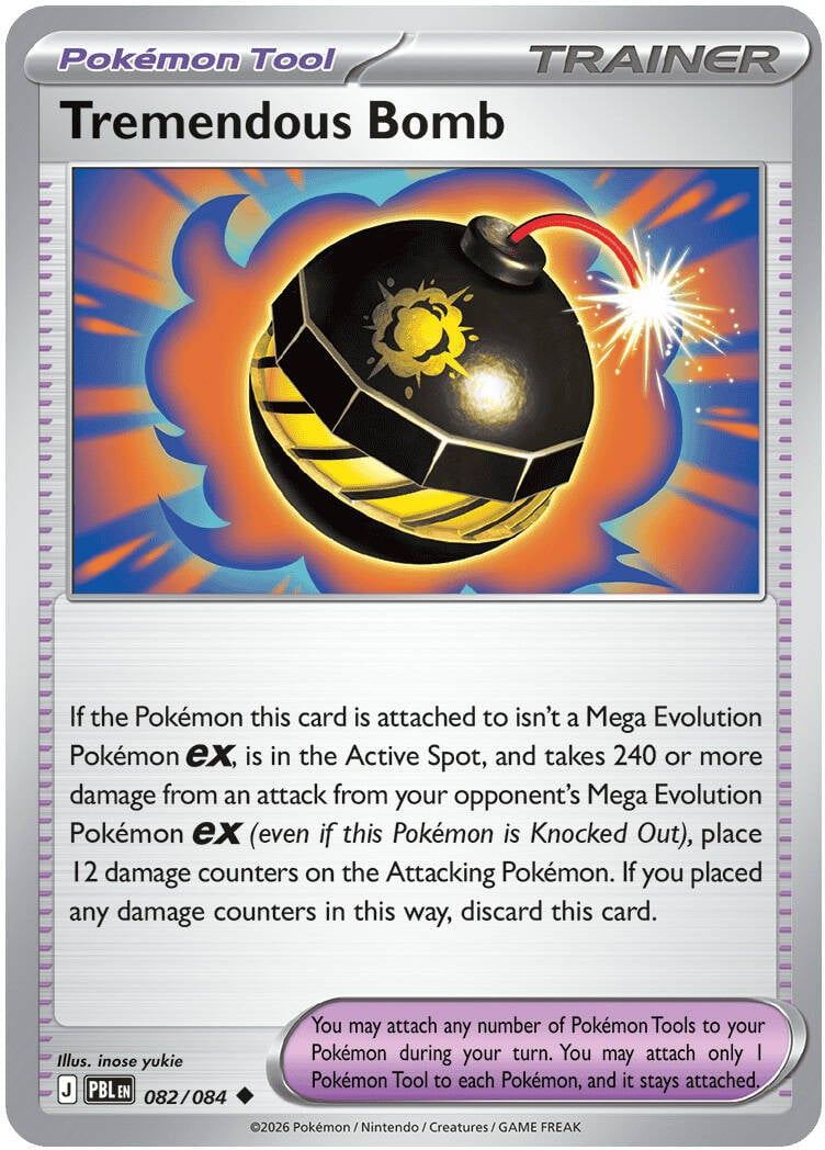 Tremendous Bomb 082/084 - POKEMON MEGA EVOLUTION: PITCH BLACK - Pokemon Single Card