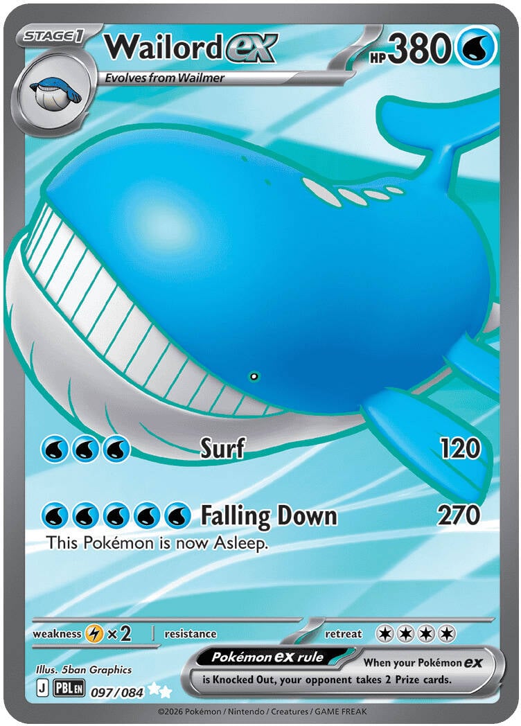 Wailord ex 097/084 - POKEMON MEGA EVOLUTION: PITCH BLACK - Pokemon Single Card