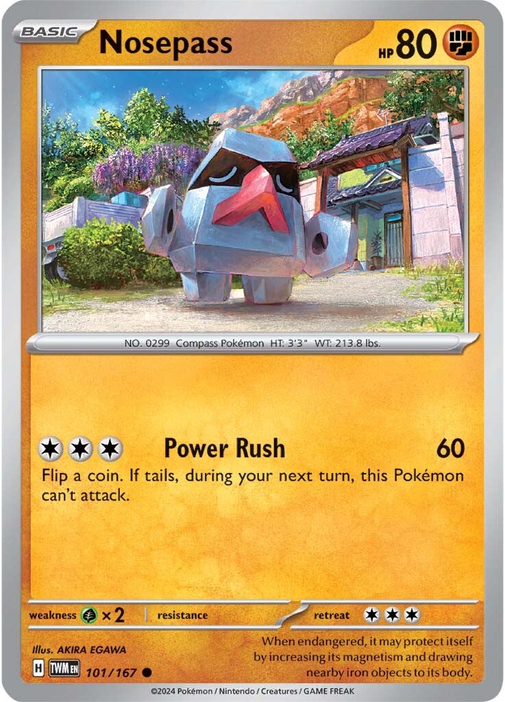 101/167 Nosepass - SCARLET AND VIOLET: TWILIGHT MASQUERADE - Pokemon Single Card