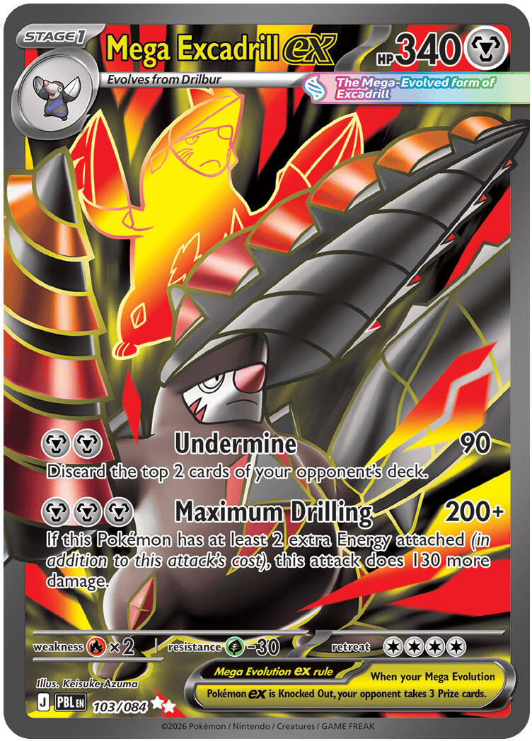Mega Excadrill ex 103/084 - POKEMON MEGA EVOLUTION: PITCH BLACK - Pokemon Single Card
