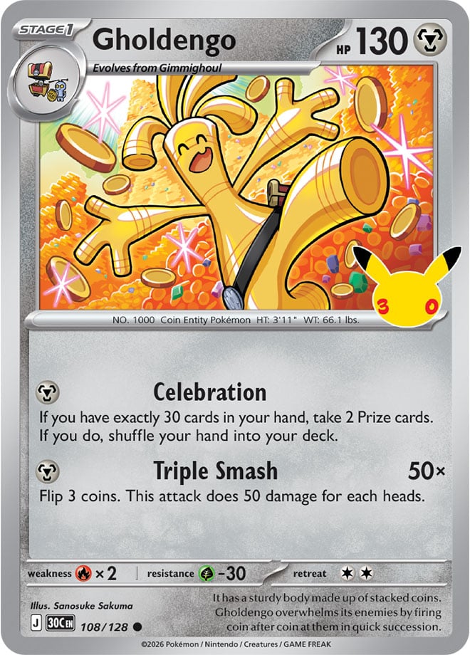 Gholdengo 108/128 - POKEMON: 30TH CELEBRATION - Pokemon Single Card