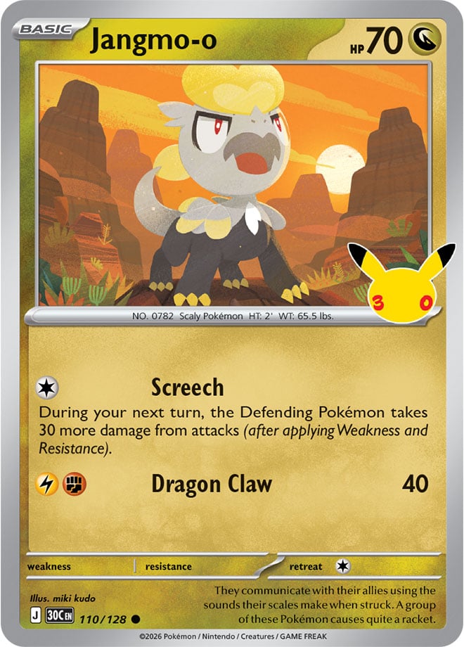Jangmo-o 110/128 - POKEMON: 30TH CELEBRATION - Pokemon Single Card
