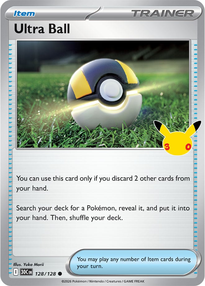 Ultra Ball 128/128 - POKEMON: 30TH CELEBRATION - Pokemon Single Card