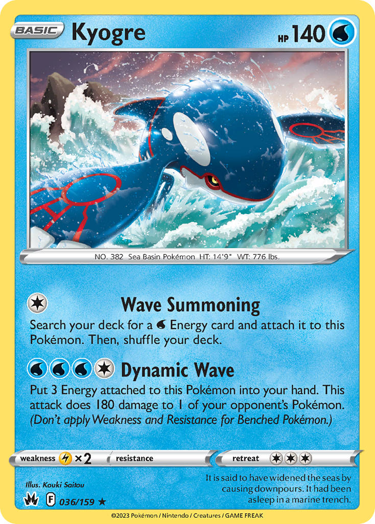 Kyogre 036/159 - POKEMON SWORD & SHIELD: CROWN ZENITH