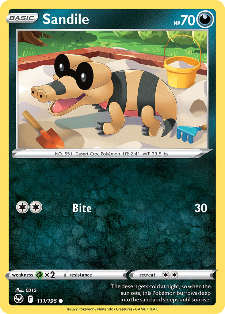 Sandile 111/195 - POKEMON SWORD & SHIELD: SILVER TEMPEST