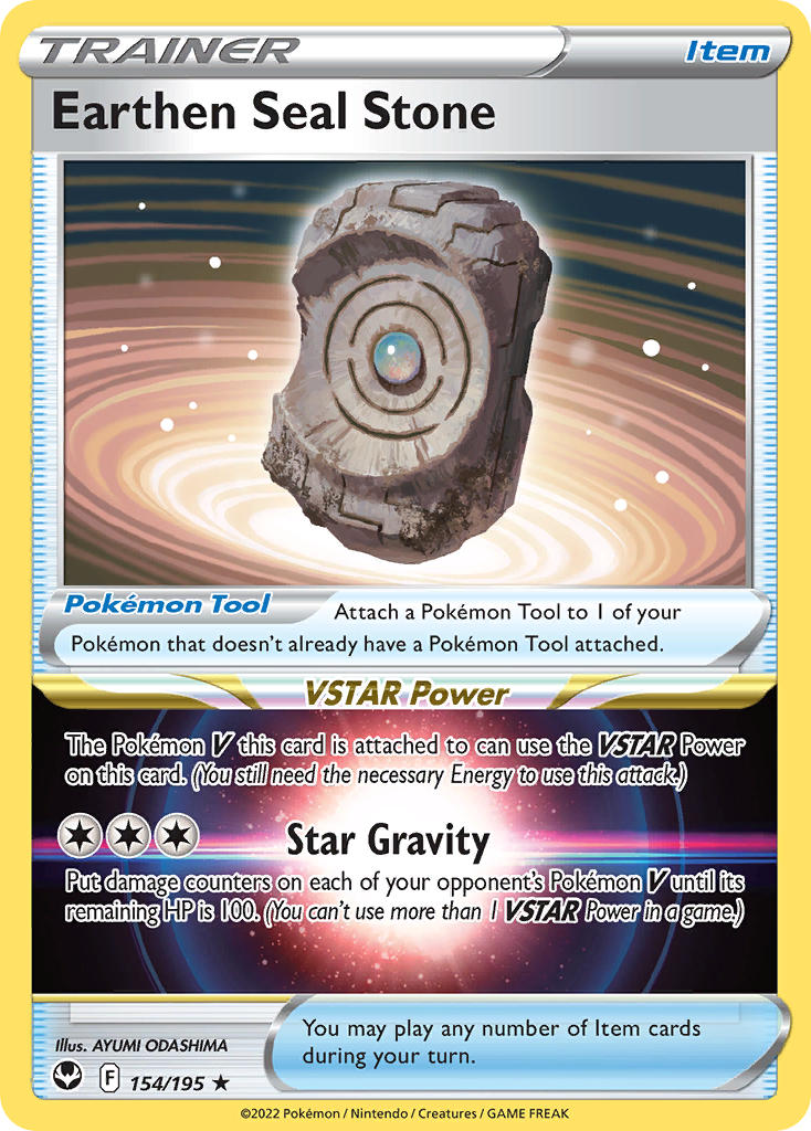 Earthen Seal Stone 154/195 - POKEMON SWORD & SHIELD: SILVER TEMPEST