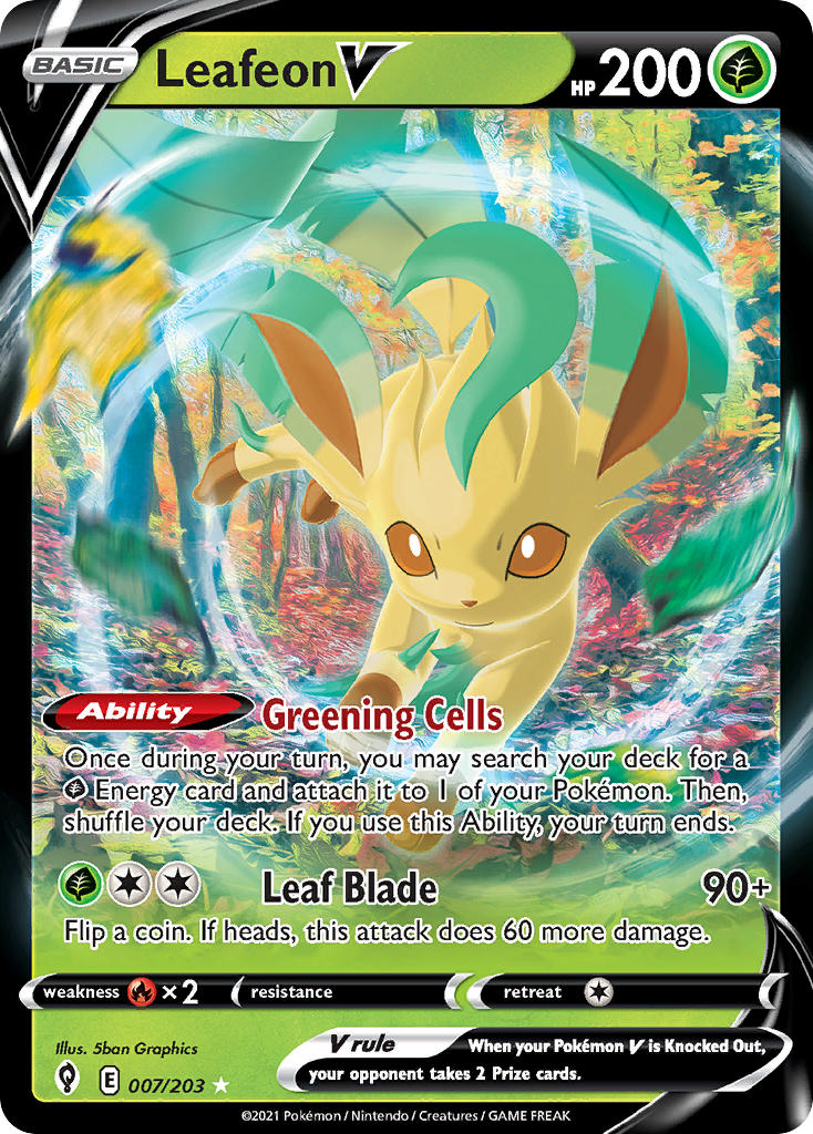 Leafeon V 007/203 - POKEMON SWORD & SHIELD: EVOLVING SKIES