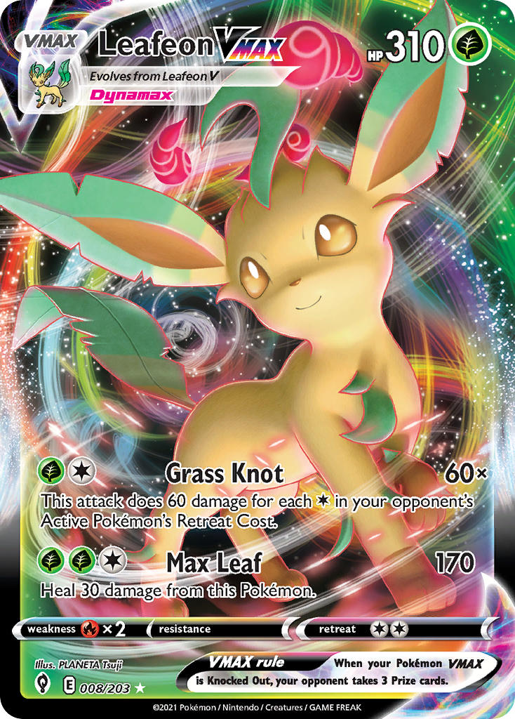 Leafeon VMAX 008/203 - POKEMON SWORD & SHIELD: EVOLVING SKIES