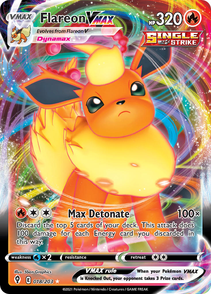 Flareon VMAX 018/203 - POKEMON SWORD & SHIELD: EVOLVING SKIES