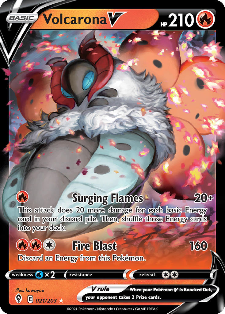Volcarona V 021/203 - POKEMON SWORD & SHIELD: EVOLVING SKIES