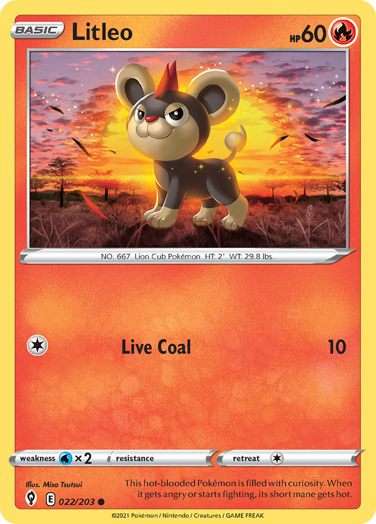 Litleo 022/203 - POKEMON SWORD & SHIELD: EVOLVING SKIES
