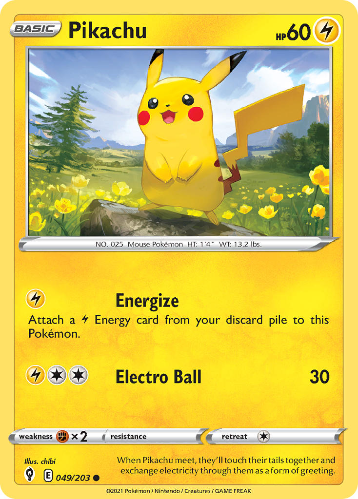 Pikachu 049/203 - POKEMON SWORD & SHIELD: EVOLVING SKIES