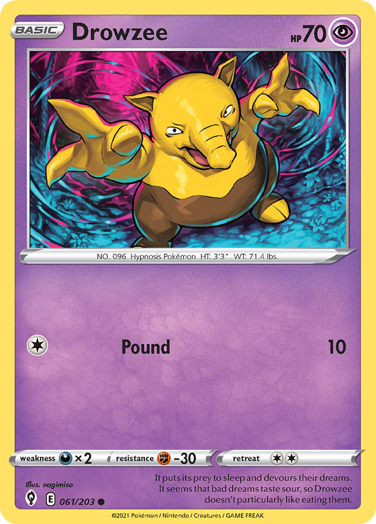 Drowzee 061/203 - POKEMON SWORD & SHIELD: EVOLVING SKIES