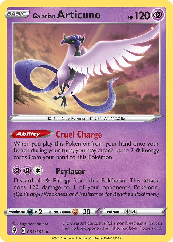 Galarian Articuno 063/203 - POKEMON SWORD & SHIELD: EVOLVING SKIES