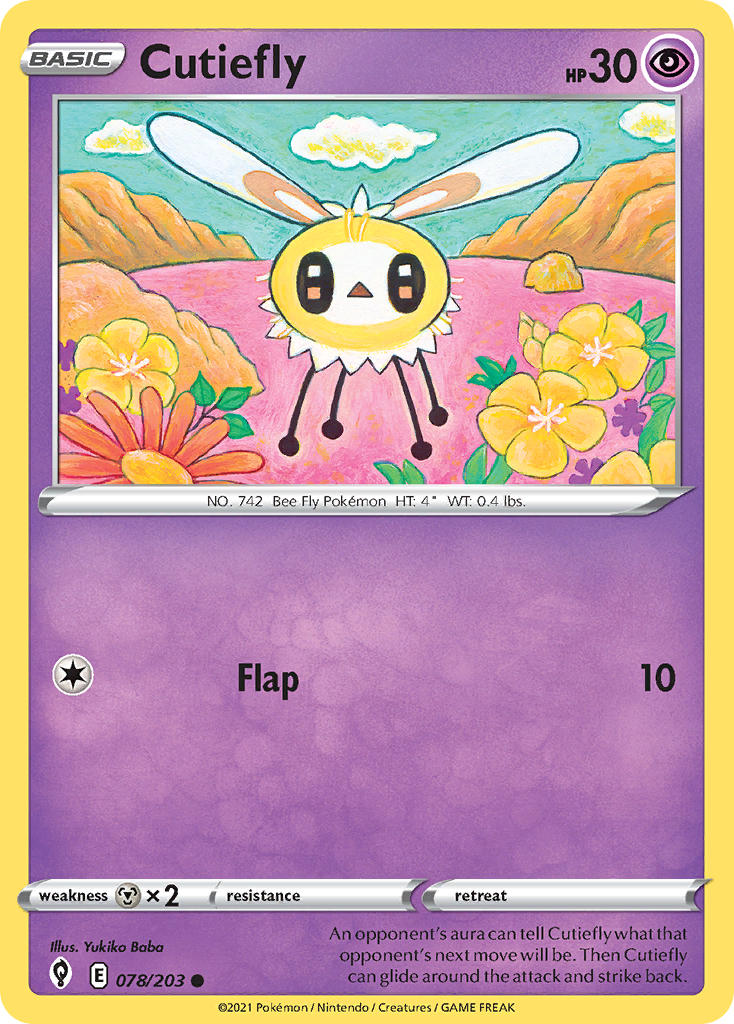 Cutiefly 078/203 - POKEMON SWORD & SHIELD: EVOLVING SKIES