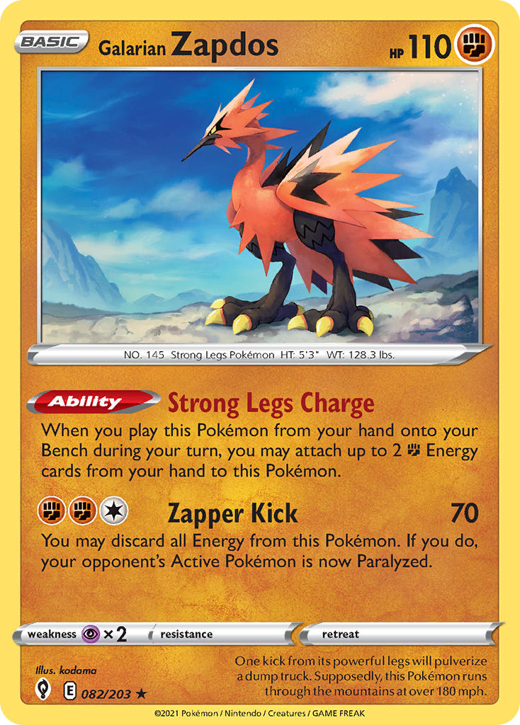 Galarian Zapdos 082/203 - POKEMON SWORD & SHIELD: EVOLVING SKIES