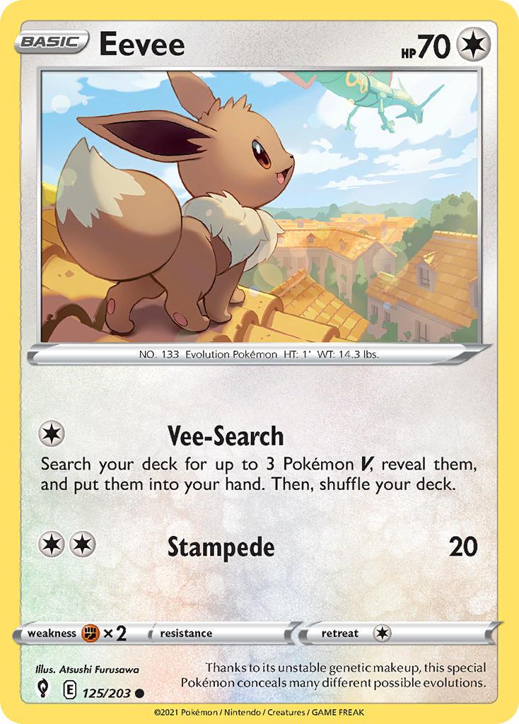 Eevee 125/203 - POKEMON SWORD & SHIELD: EVOLVING SKIES