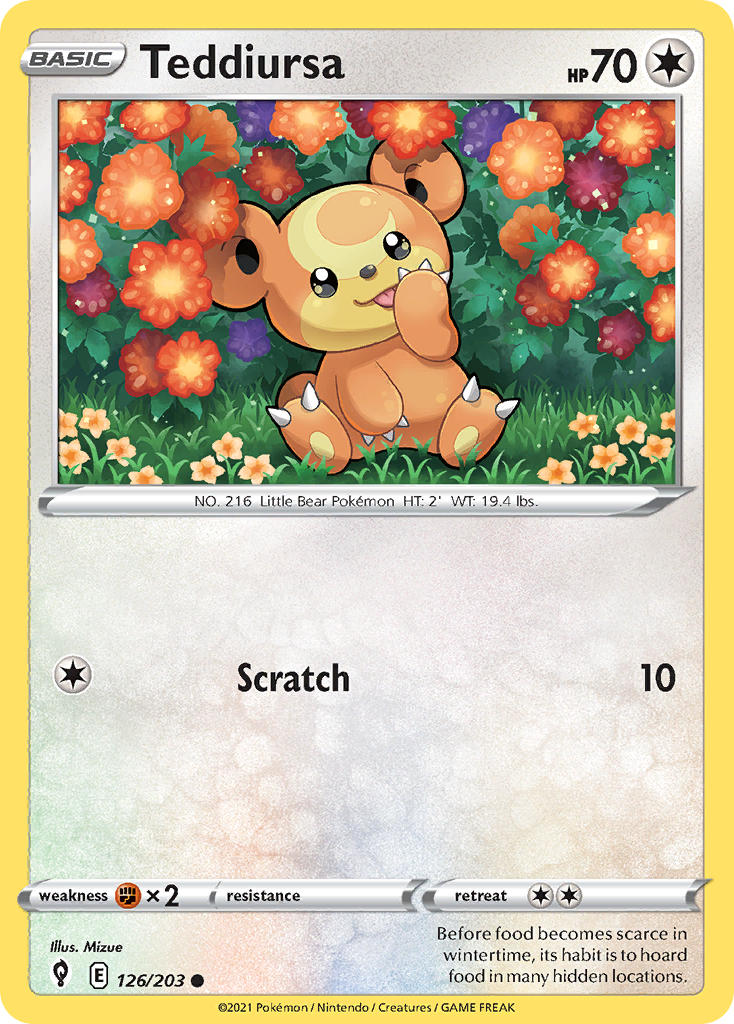 Teddiursa 126/203 - POKEMON SWORD & SHIELD: EVOLVING SKIES