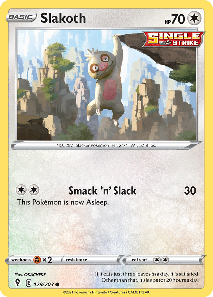 Slakoth 129/203 - POKEMON SWORD & SHIELD: EVOLVING SKIES