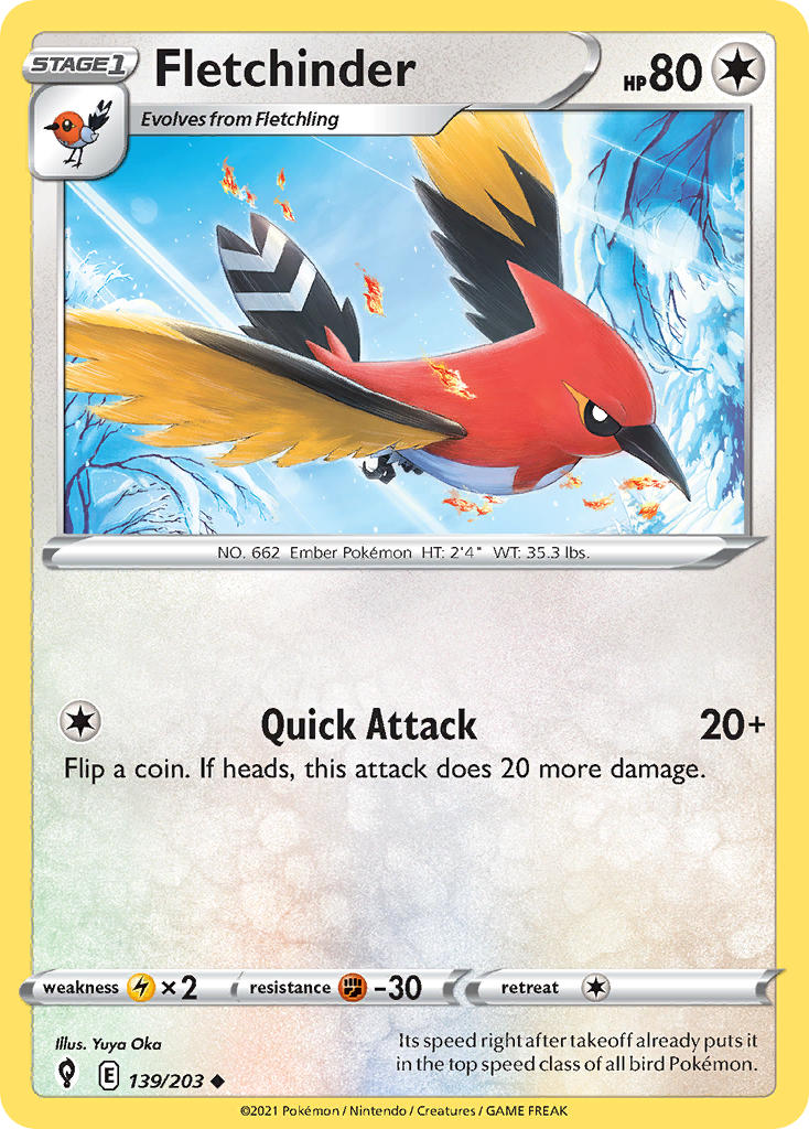 Fletchinder 139/203 - POKEMON SWORD & SHIELD: EVOLVING SKIES