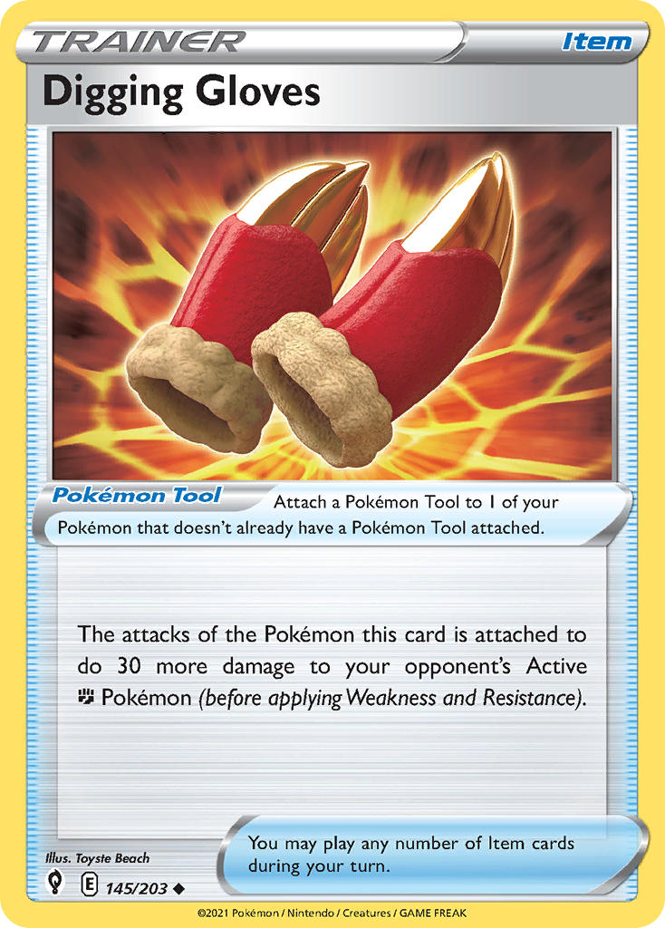 Digging Gloves 145/203 - POKEMON SWORD & SHIELD: EVOLVING SKIES