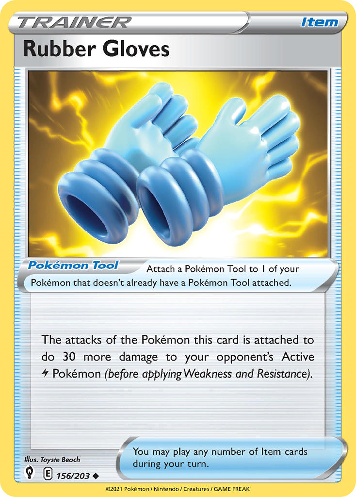 Rubber Gloves 156/203 - POKEMON SWORD & SHIELD: EVOLVING SKIES