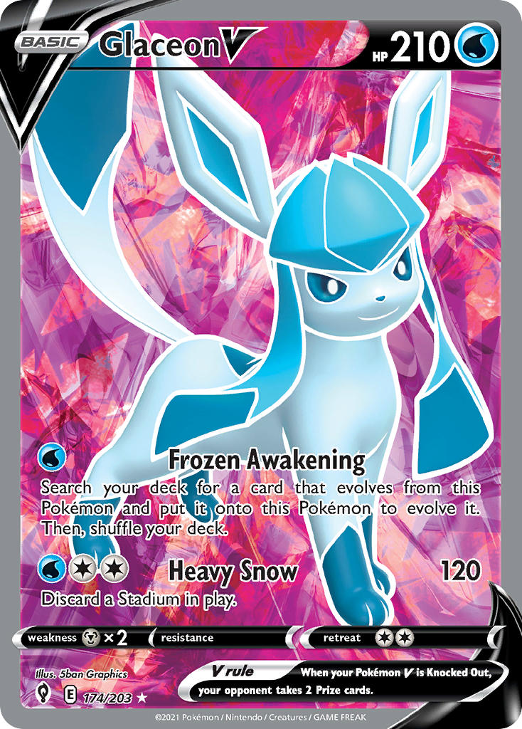 Glaceon V 174/203 - POKEMON SWORD & SHIELD: EVOLVING SKIES