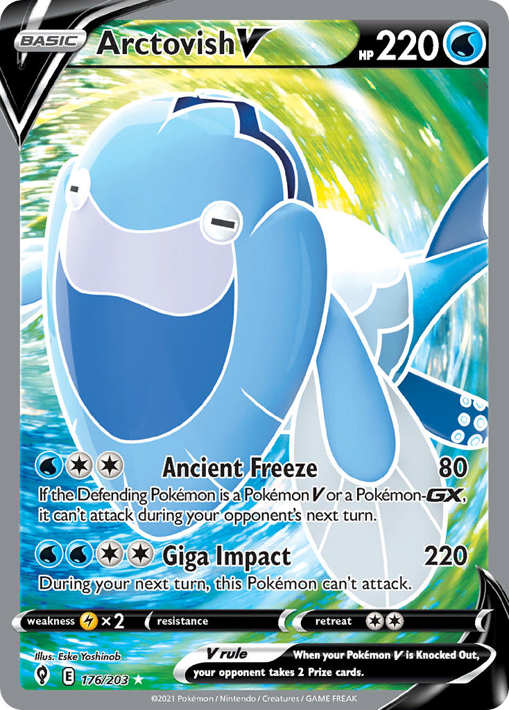 Arctovish V 176/203 - POKEMON SWORD & SHIELD: EVOLVING SKIES