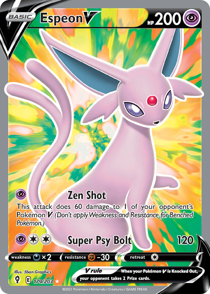Espeon V 179/203 - POKEMON SWORD & SHIELD: EVOLVING SKIES