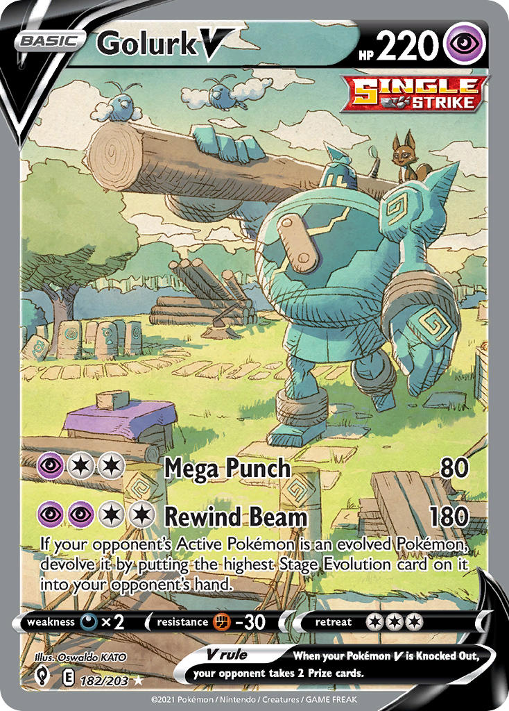 Golurk V 182/203 - POKEMON SWORD & SHIELD: EVOLVING SKIES