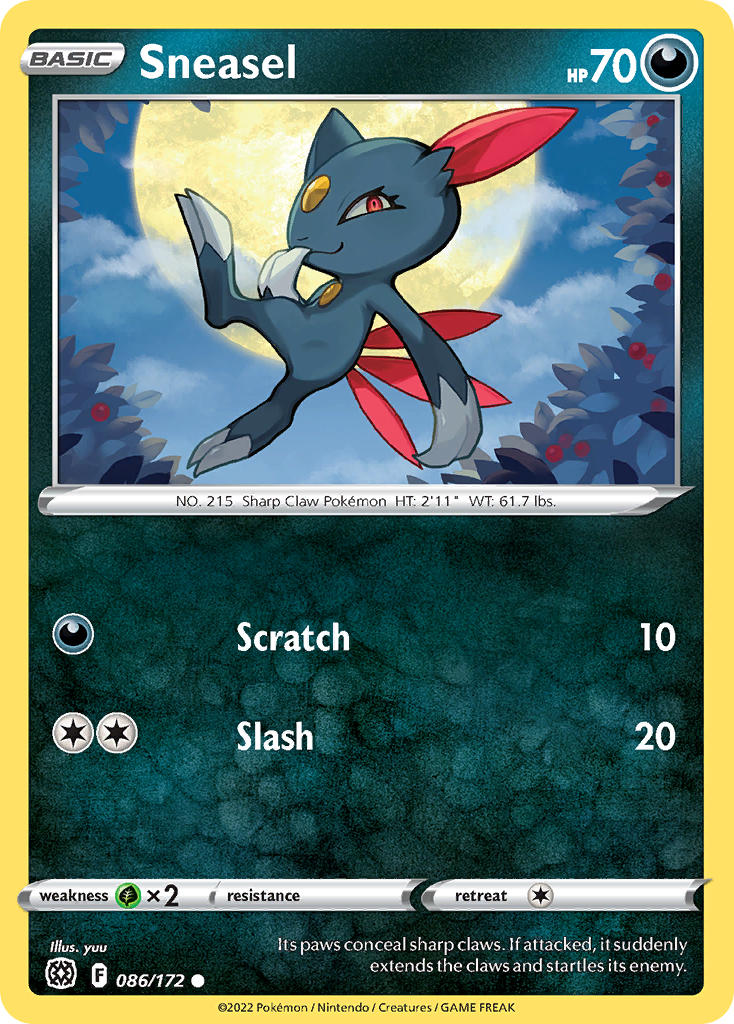 Sneasel 086/172 - POKEMON SWORD & SHIELD: BRILLIANT STARS
